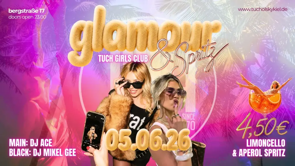💋✨ GLAMOUR & SPRITZ – Tuch Girls Club ✨💋 - Event im Tucholsky Kiel